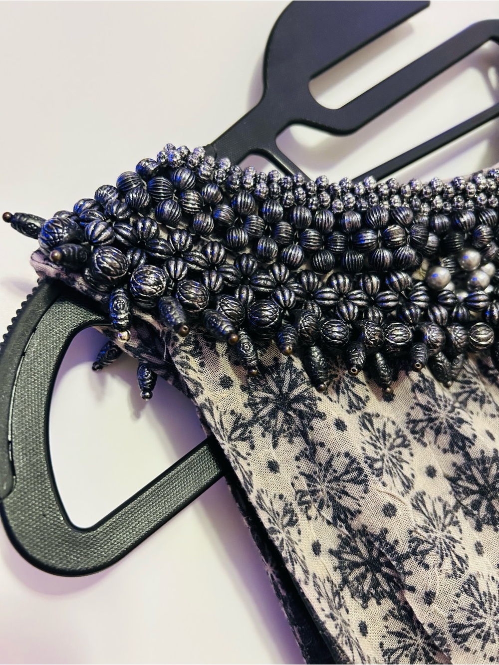 Gryphon NY Beaded Collar Mixed Print Dress Silk Lining - Picture 6 of 12